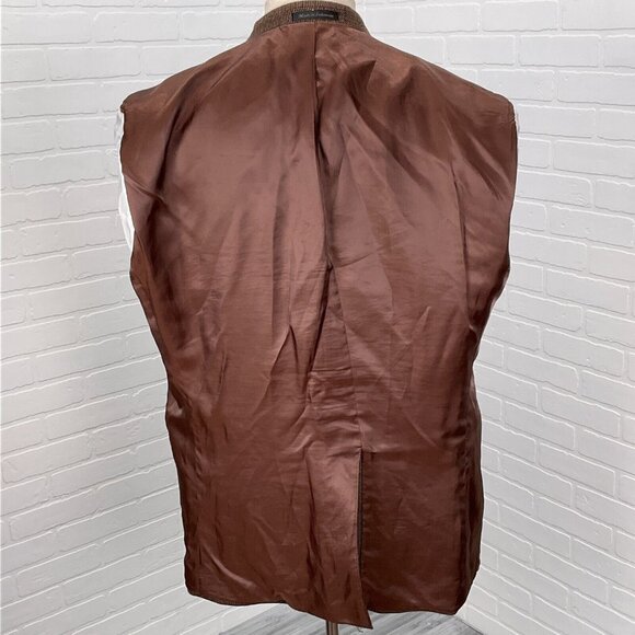 Chaps Blazer Men 46R Brown Red Houndstooth Lambswool Classic Career Jacket - Picture 9 of 15
